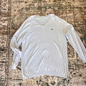 Vintage Lacoste Soft Gray V-Neck Pullover